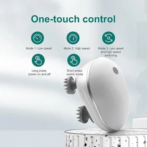 Rechargeable Electric Head & Scalp Massager – Waterproof, Cordless & Portable