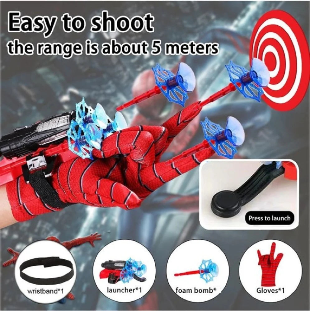 Spider Web Shooter Toy Set with Glove – Superhero Role Play for Kids